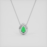 0.68 Ct. Emerald Pendant, 18K White Gold 4