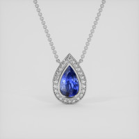 2.81 Ct. Blue Sapphire Pendant, 18K White Gold 1