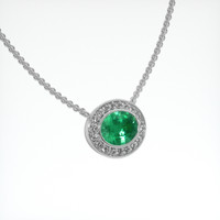 1.51 Ct. Emerald Pendant, 18K White Gold 2