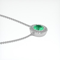 1.51 Ct. Emerald Pendant, 18K White Gold 3