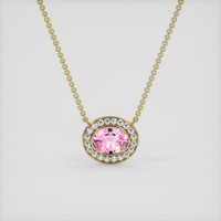 2.16 Ct. Pink Sapphire Pendant, 18K Yellow Gold 1
