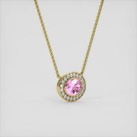 2.16 Ct. Pink Sapphire Pendant, 18K Yellow Gold 2