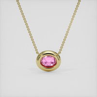 2.16 Ct. Pink Sapphire Pendant, 18K Yellow Gold 4