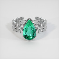 3.23 Ct. Emerald Ring, Platinum 950 1