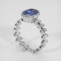 2.54 Ct. Purplish Blue Sapphire Ring, Platinum 950 2