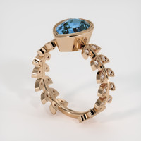 3.02 Ct. Blue Sapphire Ring, 14K Rose Gold 2