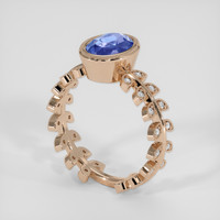 2.03 Ct. Blue Sapphire Ring, 14K Rose Gold 2