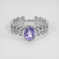 1.07 Ct. Violet Sapphire Ring, 10K White Gold 1