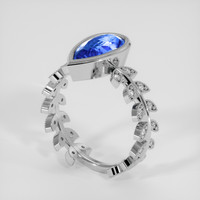 3.39 Ct. Blue Sapphire Ring, 10K White Gold 4