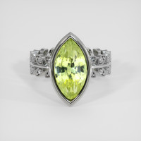 5.40 Ct. Yellowish Green Sapphire Ring, 10K White Gold 1