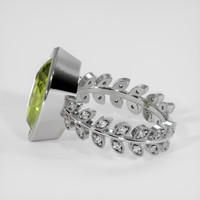5.40 Ct. Yellowish Green Sapphire Ring, 10K White Gold 4