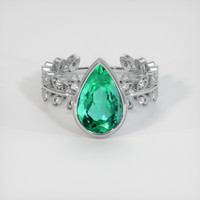 3.23 Ct. Emerald Ring, 18K White Gold 1