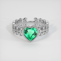 1.19 Ct. Emerald Ring, 18K White Gold 1