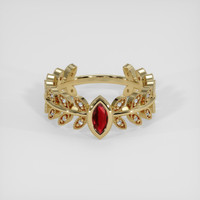 0.23 Ct. Ruby Ring, 14K Yellow Gold 1