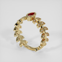 0.23 Ct. Ruby Ring, 14K Yellow Gold 2