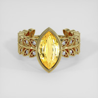 3.01 Ct. Yellow Sapphire Ring, 14K Yellow Gold 1