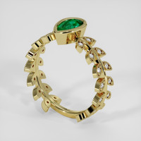 0.73 Ct. Emerald Ring, 18K Yellow Gold 2