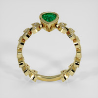 0.73 Ct. Emerald Ring, 18K Yellow Gold 3