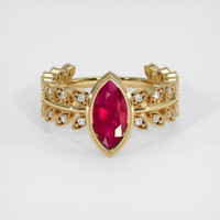 1.14 Ct. Ruby Ring, 18K Yellow Gold 1
