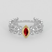 0.23 Ct. Ruby Ring, 14K Yellow & White 1