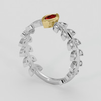 0.23 Ct. Ruby Ring, 14K Yellow & White 2