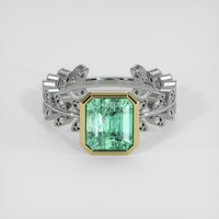 2.14 Ct. Emerald Ring, 18K Yellow & White 1