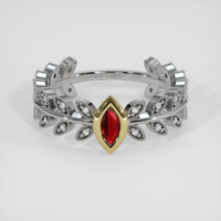 0.23 Ct. Ruby Ring, 18K Yellow & White 1