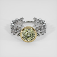 1.93 Ct. Greenish Yellow Sapphire Ring, 18K Yellow & White 1