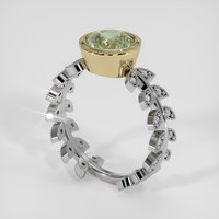 1.93 Ct. Greenish Yellow Sapphire Ring, 18K Yellow & White 2