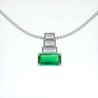 0.60 Ct. Emerald Pendant, Platinum 950 1
