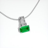 0.60 Ct. Emerald Pendant, Platinum 950 2