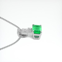 0.60 Ct. Emerald Pendant, Platinum 950 3