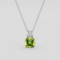 3.93 Ct. Green (Lime Green) Peridot Pendant, Platinum 950 1
