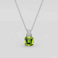 3.93 Ct. Green (Lime Green) Peridot Pendant, 10K White Gold 1