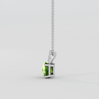 3.93 Ct. Green (Lime Green) Peridot Pendant, 10K White Gold 3