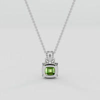 3.93 Ct. Green (Lime Green) Peridot Pendant, 10K White Gold 4