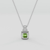 3.93 Ct. Green (Lime Green) Peridot Pendant, 14K White Gold 4
