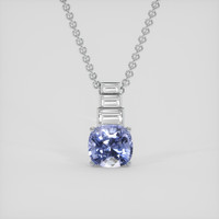 3.02 Ct. Violet Sapphire Pendant, 14K White Gold 1