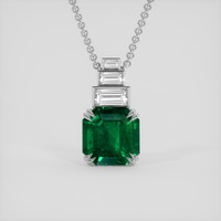 5.12 Ct. Emerald Pendant, 18K White Gold 1