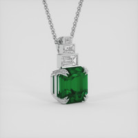 5.12 Ct. Emerald Pendant, 18K White Gold 2