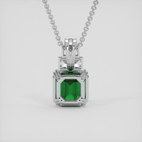 5.12 Ct. Emerald Pendant, 18K White Gold 4