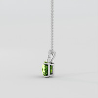 3.93 Ct. Green (Lime Green) Peridot Pendant, 18K White Gold 3