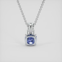 3.02 Ct. Violet Sapphire Pendant, 18K White Gold 4
