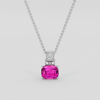 2.51 Ct. Pink Sapphire Pendant, 18K White Gold 1