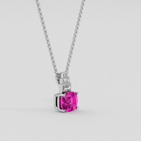 2.51 Ct. Pink Sapphire Pendant, 18K White Gold 2