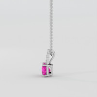 2.51 Ct. Pink Sapphire Pendant, 18K White Gold 3