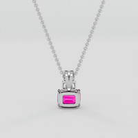 2.51 Ct. Pink Sapphire Pendant, 18K White Gold 4