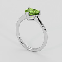 2.31 Ct. Green (Lime Green) Peridot Ring, Platinum 950 2