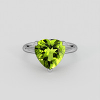 4.47 Ct. Yellowish Green Peridot Ring, Platinum 950 1