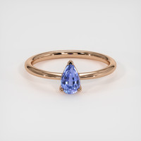 0.87 Ct. Blue Sapphire Ring, 14K Rose Gold 1